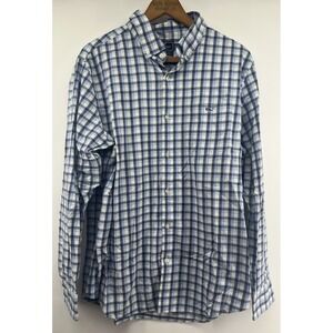 Vineyard Vines Performance Slim Fit Tucker Shirt Large Red White Blue Plaid